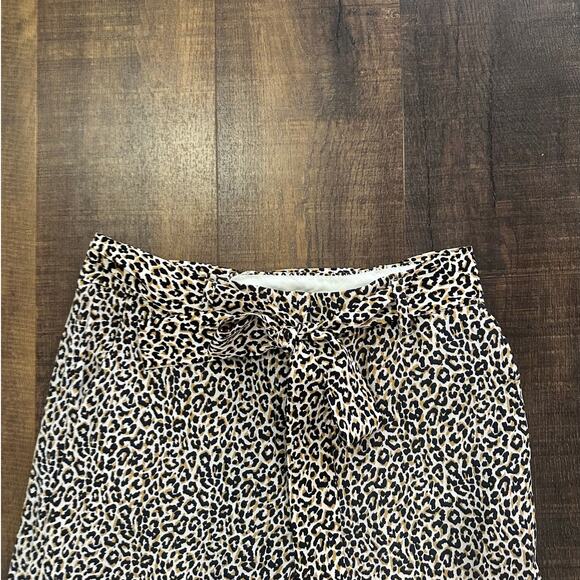 J. Crew Leopard Print Harvey Silk Pull On Wide Leg Cropped Pant Size 6 - Picture 2 of 9